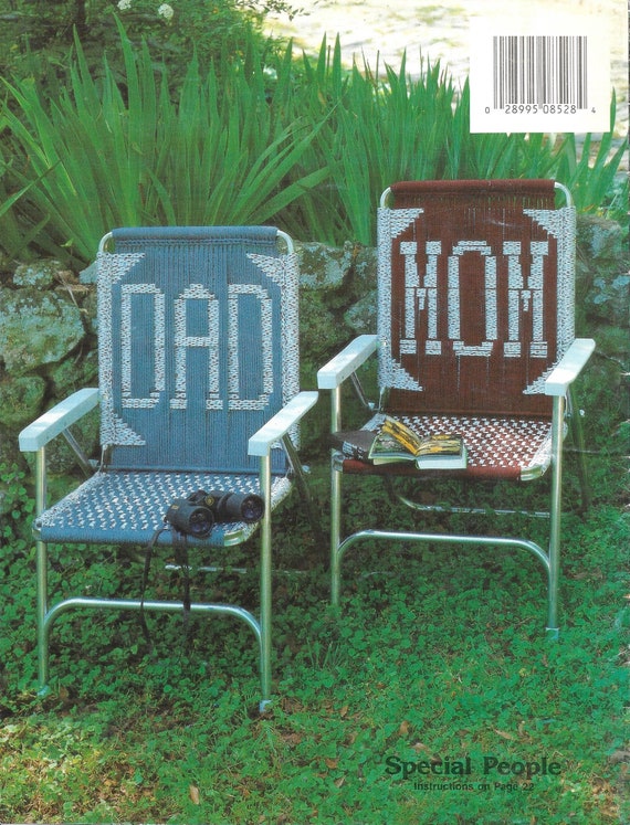 Mom Dad Lawn Chair 1980s Macrame Patio Chairs Father Mother