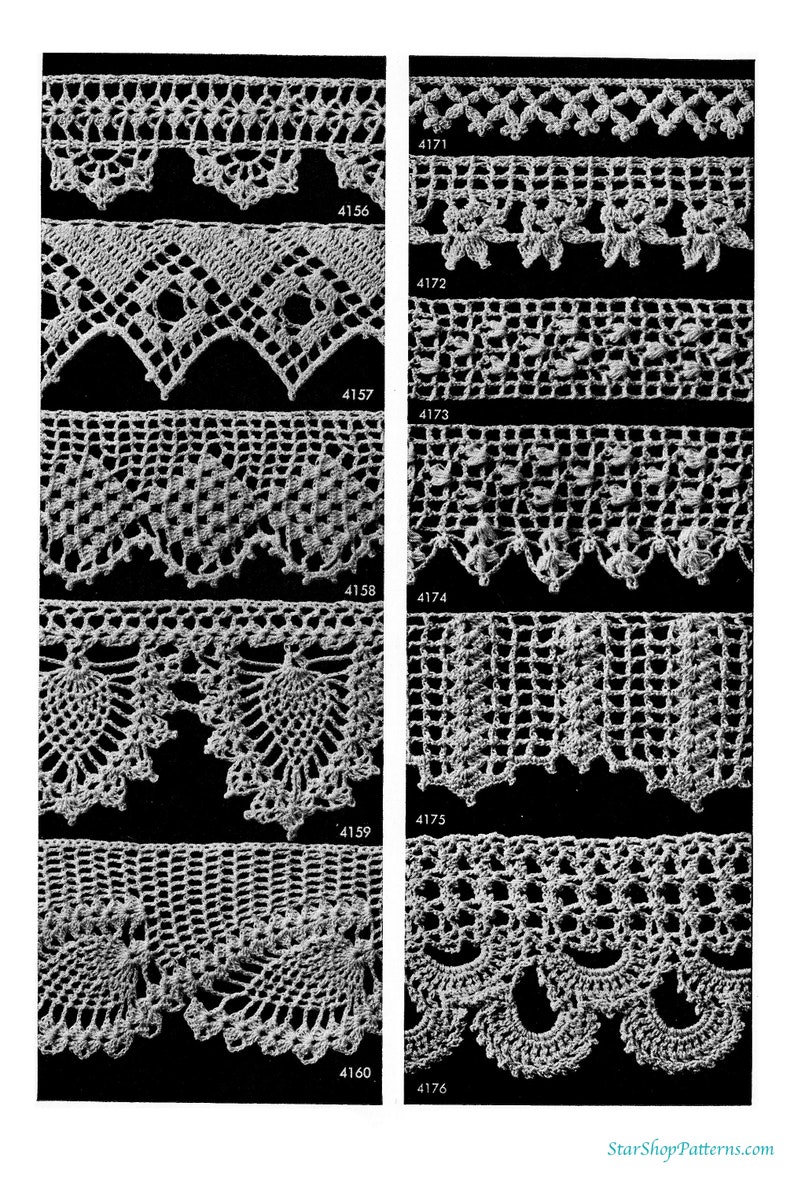 Vintage Crochet Edgings Pattern Book PDF 1940s Edging Etsy