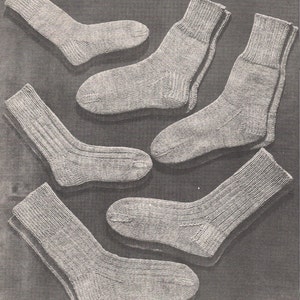Winter Woollies 1960s Sock Pattern Vintage 60s Knitting Patterns Retro ...