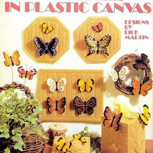 Butterfly Plastic Canvas Pattern Book PDF • Bug Insect Plastic Canvas Tissue Box Cover Pattern • Coaster Home Decor Monarch Butterfly Garden