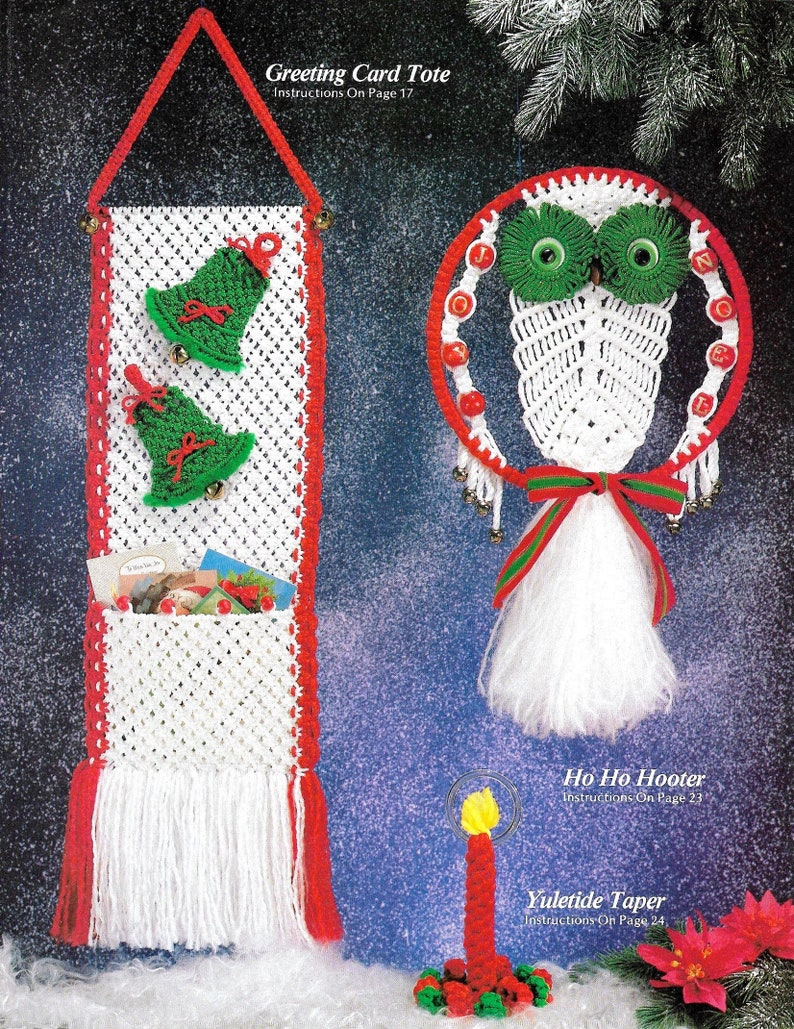 Décorations De Noël Vintage 1977 - Macramé Et Ornements Muraux Sur Le Thème De La Nativité - Livret D'époque En Bon état