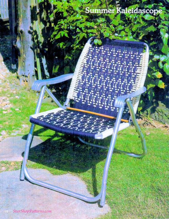 Macrame Chairs 1980s Macrame Patio Lawn Chair Folding Deck 