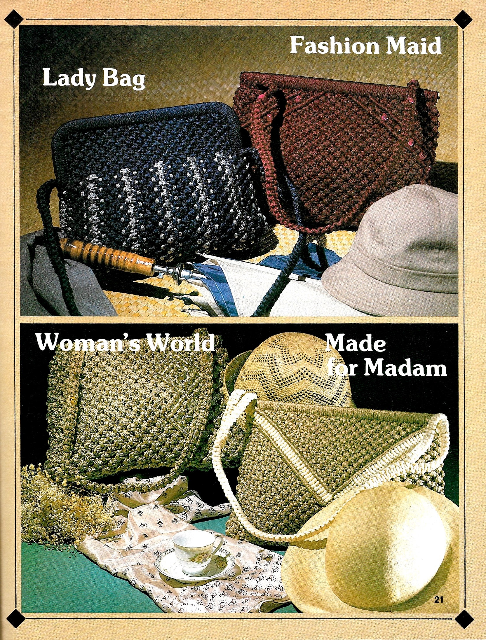 Macrame Purse Pattern Book 1970s Macrame Bags Handbag Purse | Etsy
