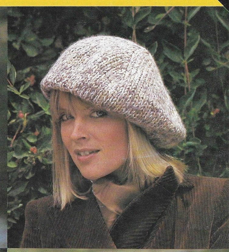 Quick + Easy Knit Berets • 1970s Knitting Pattern Cloche Hat  display picture 1