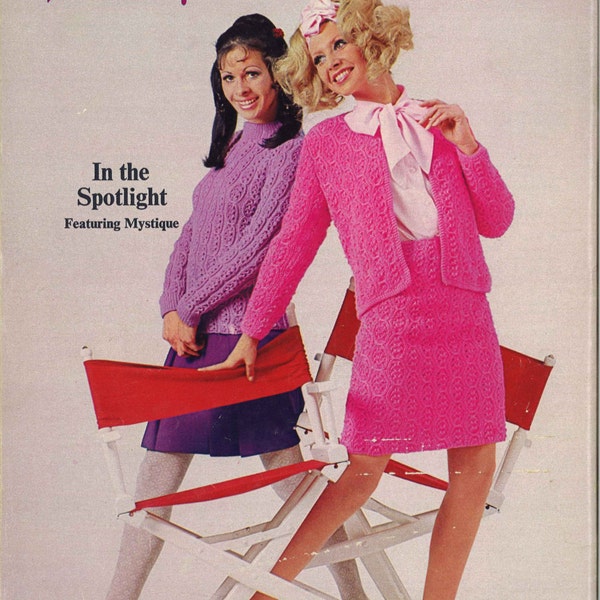 Ruth & Ilene • 1960s Mod Cardigan Jacket Sweater Dress Skirt Suit Patterns • 60s Vintage Lace Knitting Pattern • Retro Knit PDF