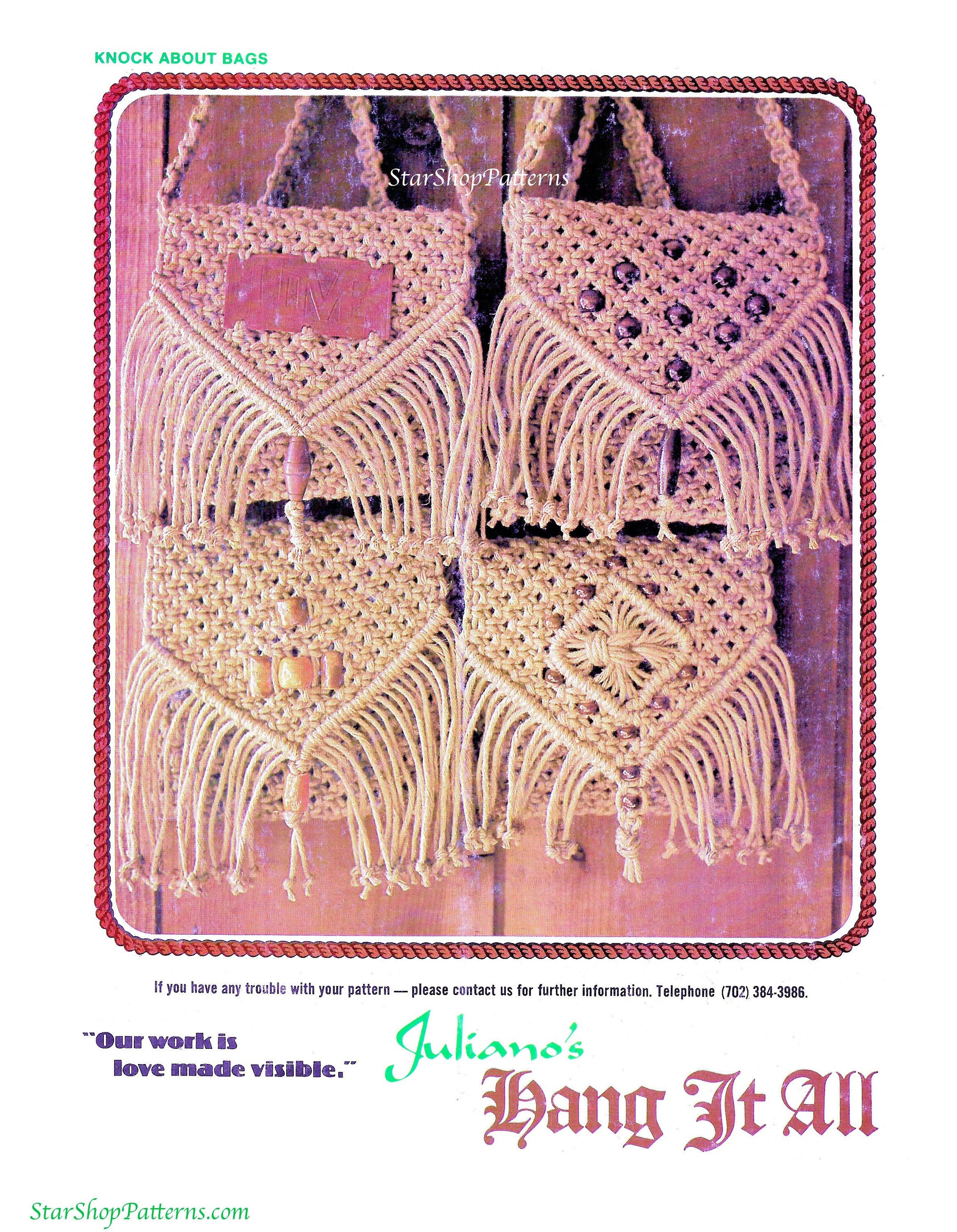 Buy Vintage 70s Macrame Shopping Bag Instant Download PDF 3 Pages Online in  India - Etsy