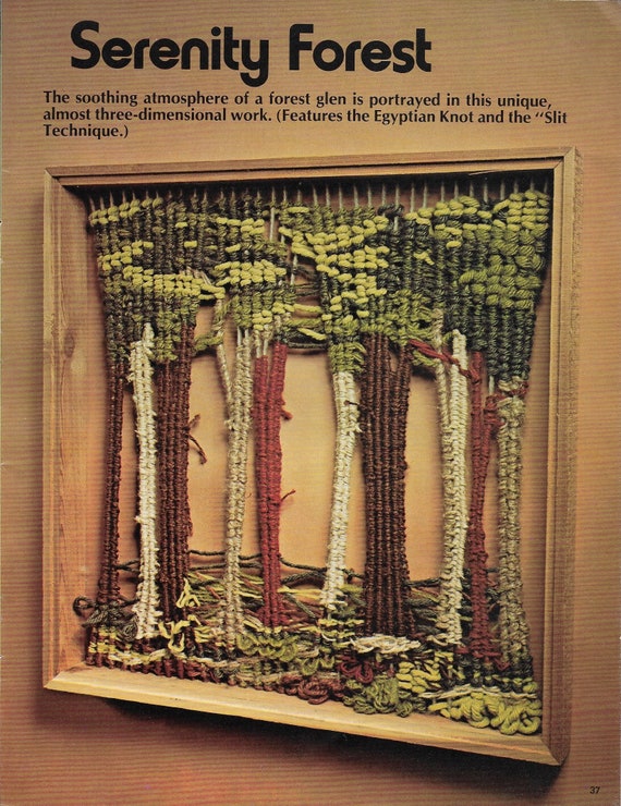 Forest Tree Weaving • 1970s Flatloom Weaver Book • Woven