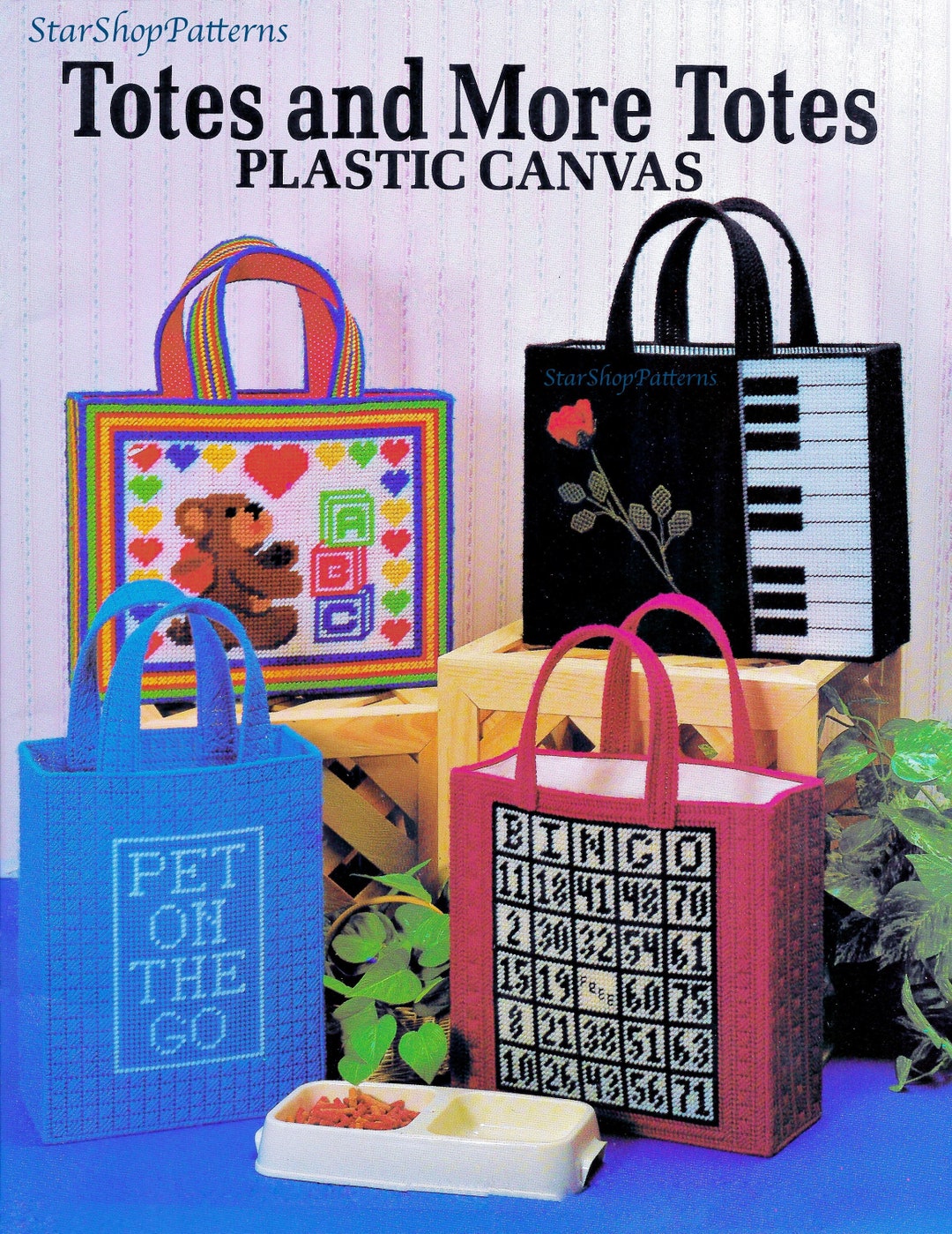 Vintage Plastic Canvas Pattern Book PDF • Plastic Canvas Tote Bag Patterns • plastic Canvas ...