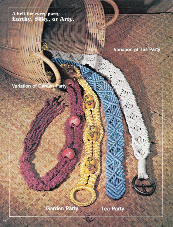 Macramé Belts • 1970s Beaded Macrame • Bead Boho  display picture 1