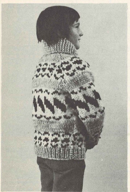 Siwash Sweater • 1970s V-neck Cowichan Cardigan Jacket Sweater