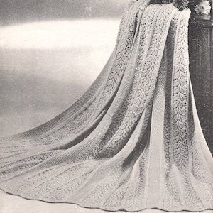 Autumn Leaves • 1960s Knit Afghan Pattern • Vintage Knitting Blanket Patterns • Retro Patons Beehive • PDF File