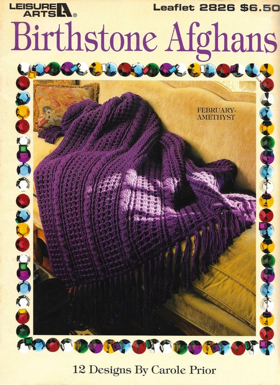 Vintage Crochet Afghan Pattern Book PDF Download Birthstone Birth Stone  Lapghan Worsted Weight Crochet Blanket Pattern Lace Crochet -  Norway