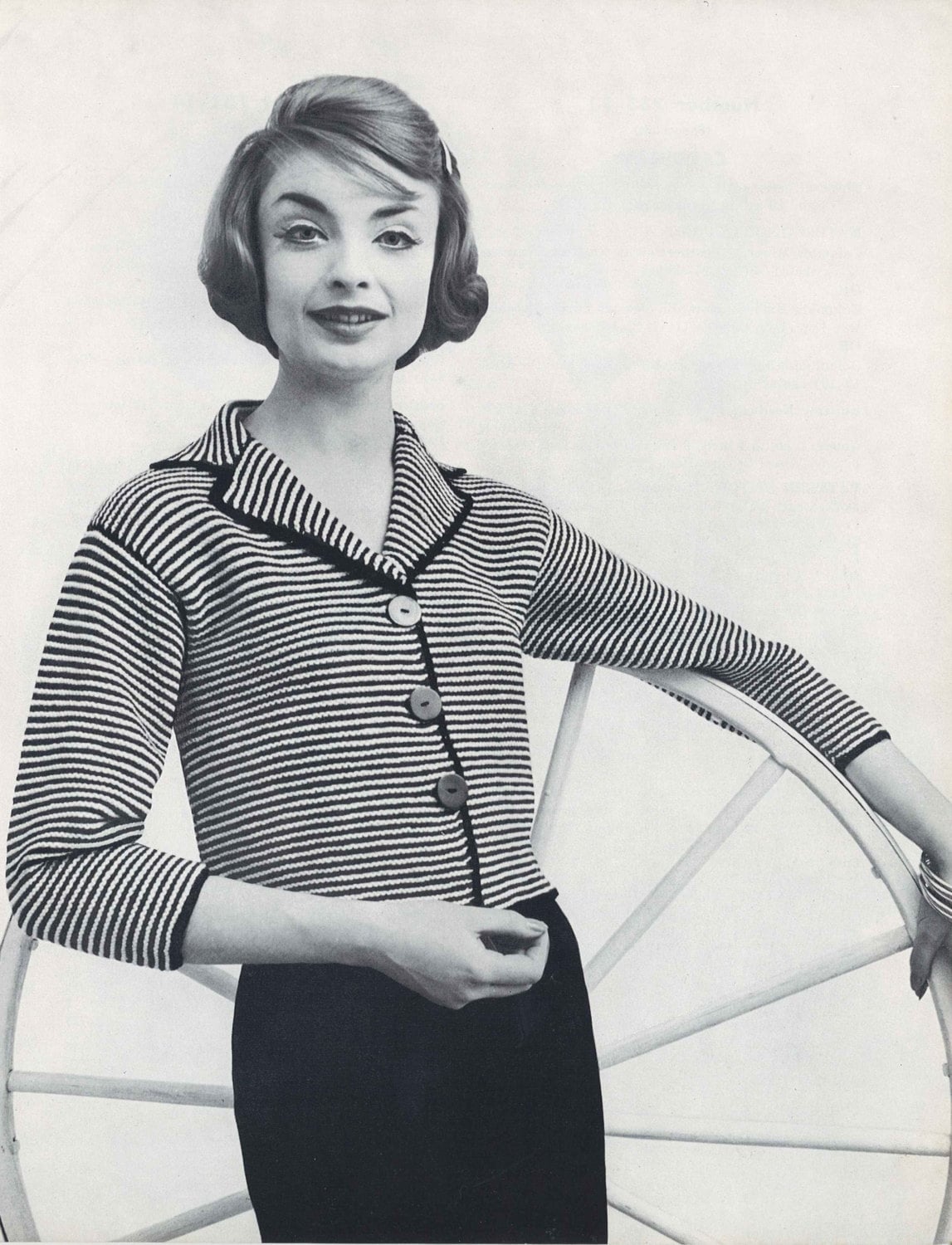 Stripey Cardigan 1950s Knitting 