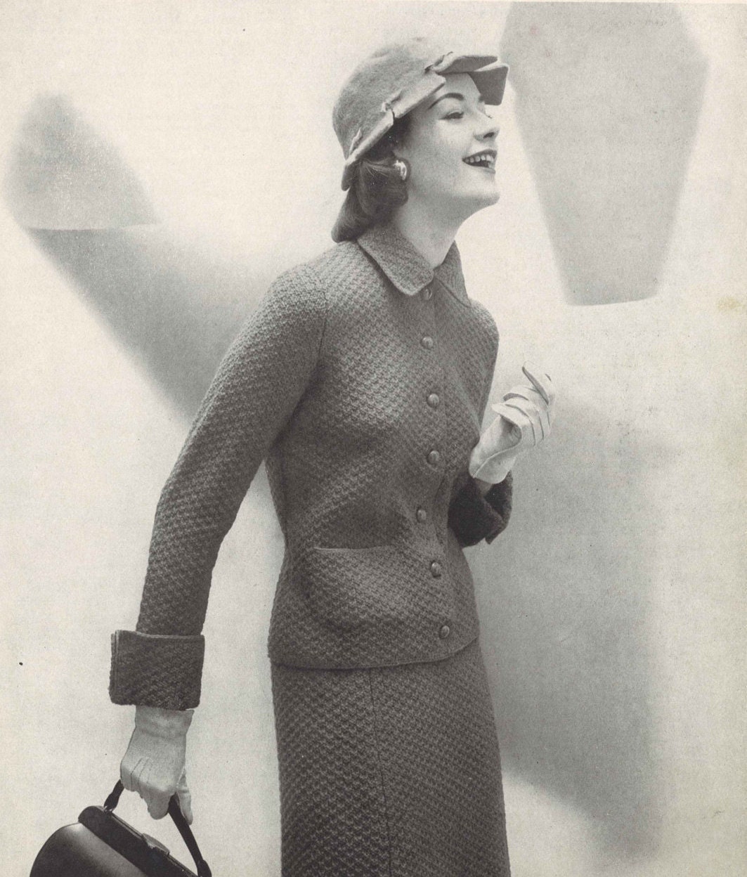 Tweedy Suit 1950s Knitted Dress Set Suit Skirt Jacket | Etsy