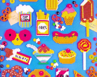 Creative Converting Junk Food Fun Tablecover - 102" Multicolor Plastic Tablecloth, Pack Of 6