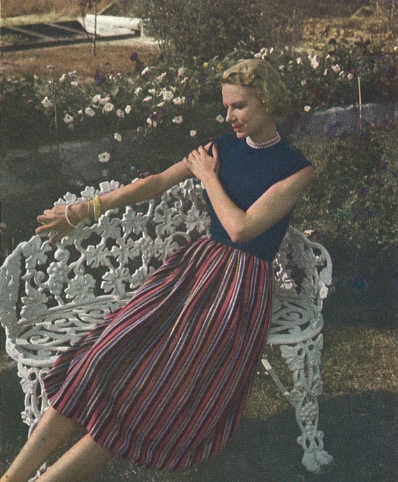 Mia Dress 1940s Knitting Knit Top Skirt Blouse Shirt 40s | Etsy