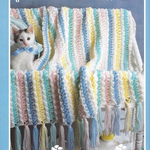 Kitty Cat Baby Crochet Afghan Pattern • Nursery Crocheting Blanket Pattern • Vintage Shawl Crocheted Throw Wrap Patterns • PDF Download