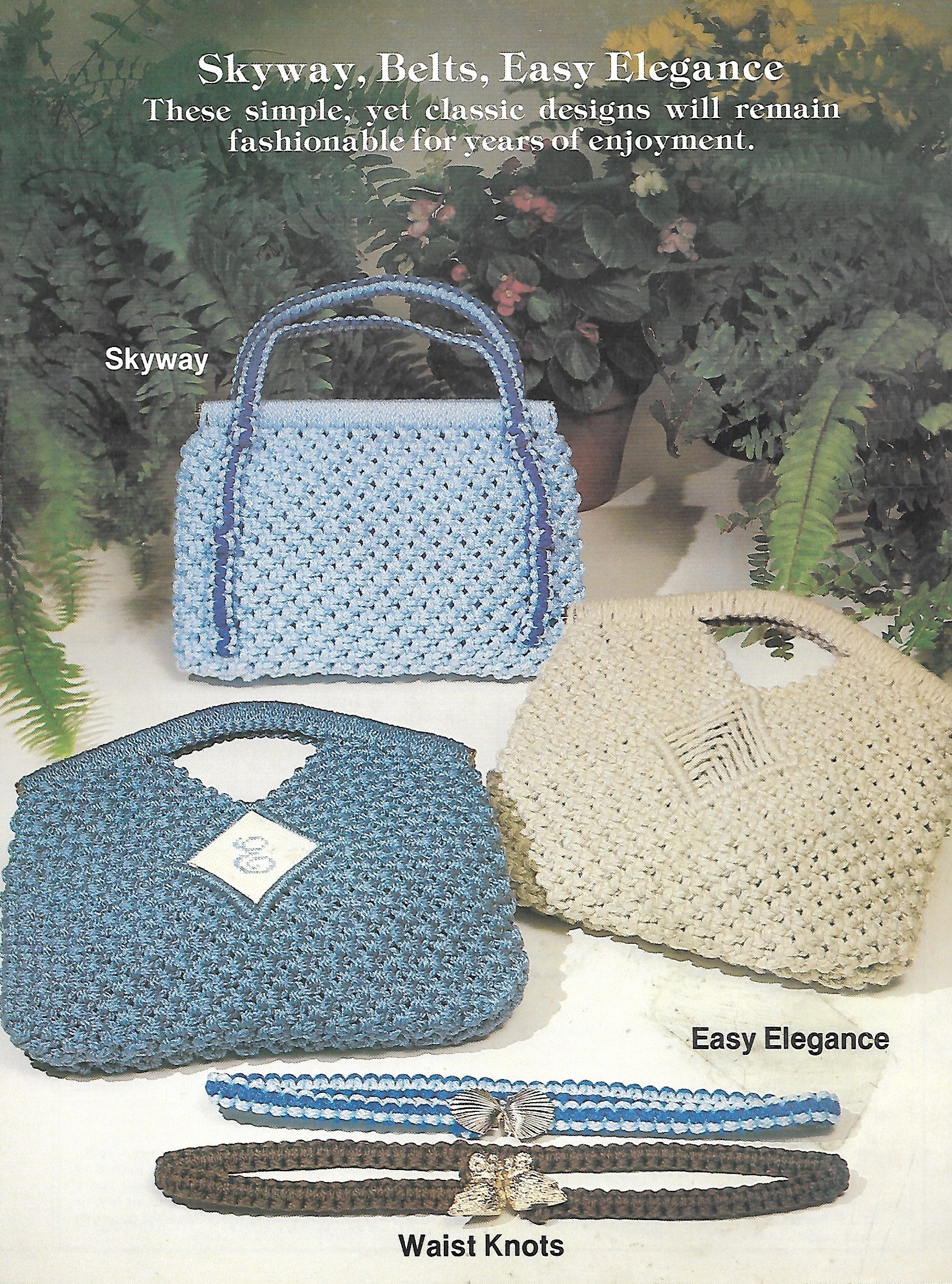 Lot De 4 Anciens Livres Motifs Macramé Et Sac à Main – DIY Vintage