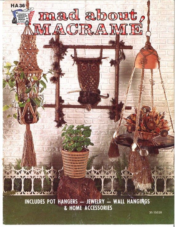 Macramé Home Furnishings 1970s Macrame Knots How to Instruction Pattern Book  70s Vintage Plant Pot Hanger Hangers Lamp Knotwork PDF 