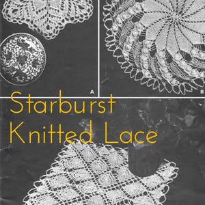 Starburst Knitted Lace • 1970s Lace Knitting Patterns • Vintage 70s Pattern