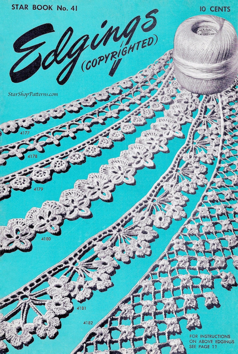 Vintage Crochet Edgings Pattern Book PDF 1940s Edging Etsy