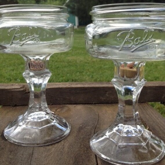 Items similar to Set of Two Mason Jar Martini Glass, Redneck with Style