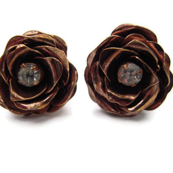 Vintage Coro Rose Earrings