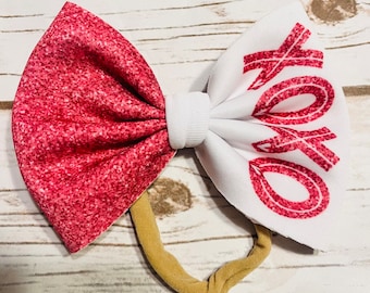 XOXO Valentines Day Baby Bow Headbands