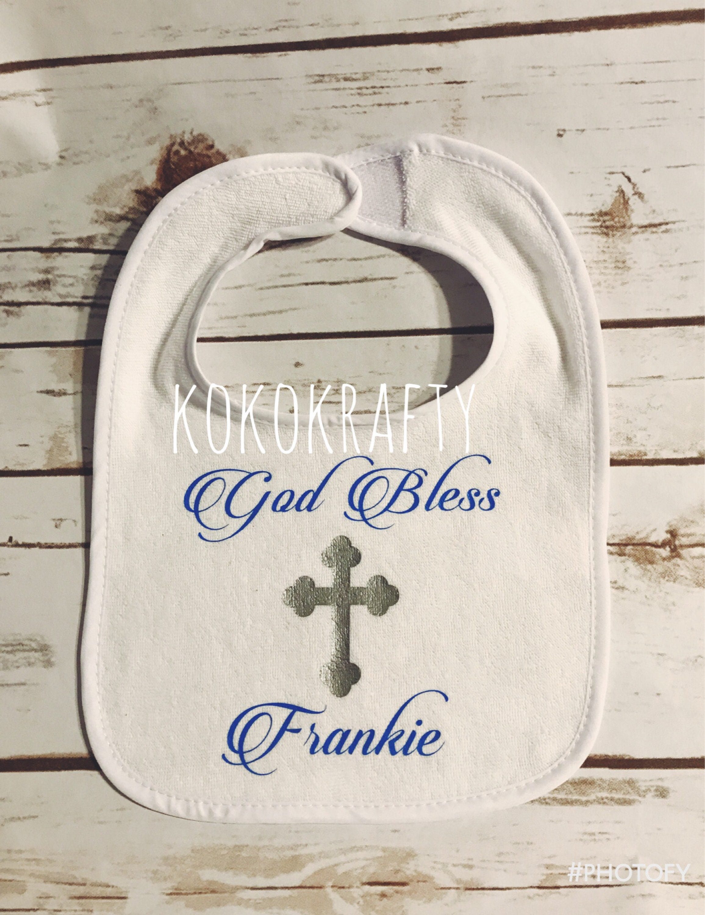 personalized christening bib