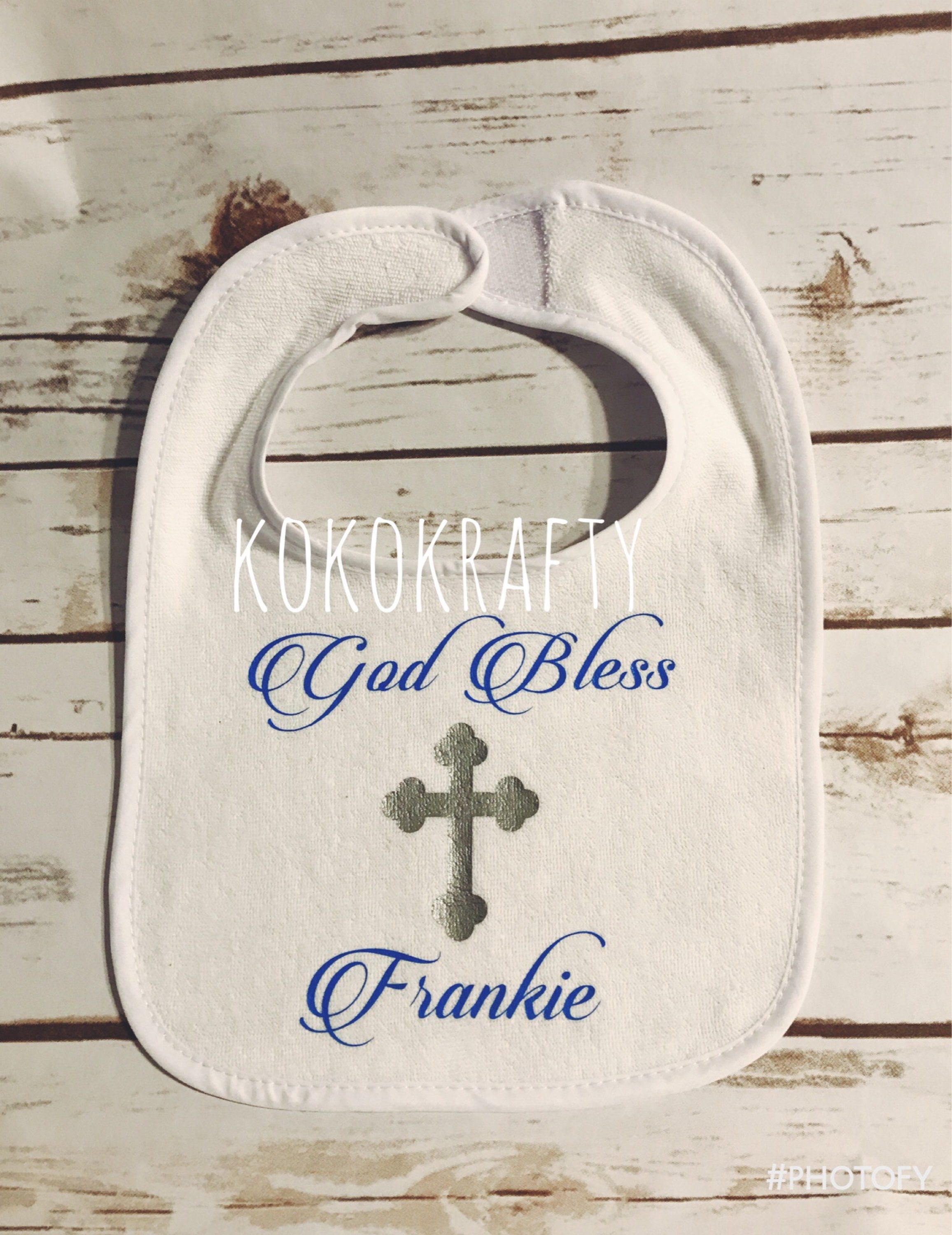 personalized baptism bib