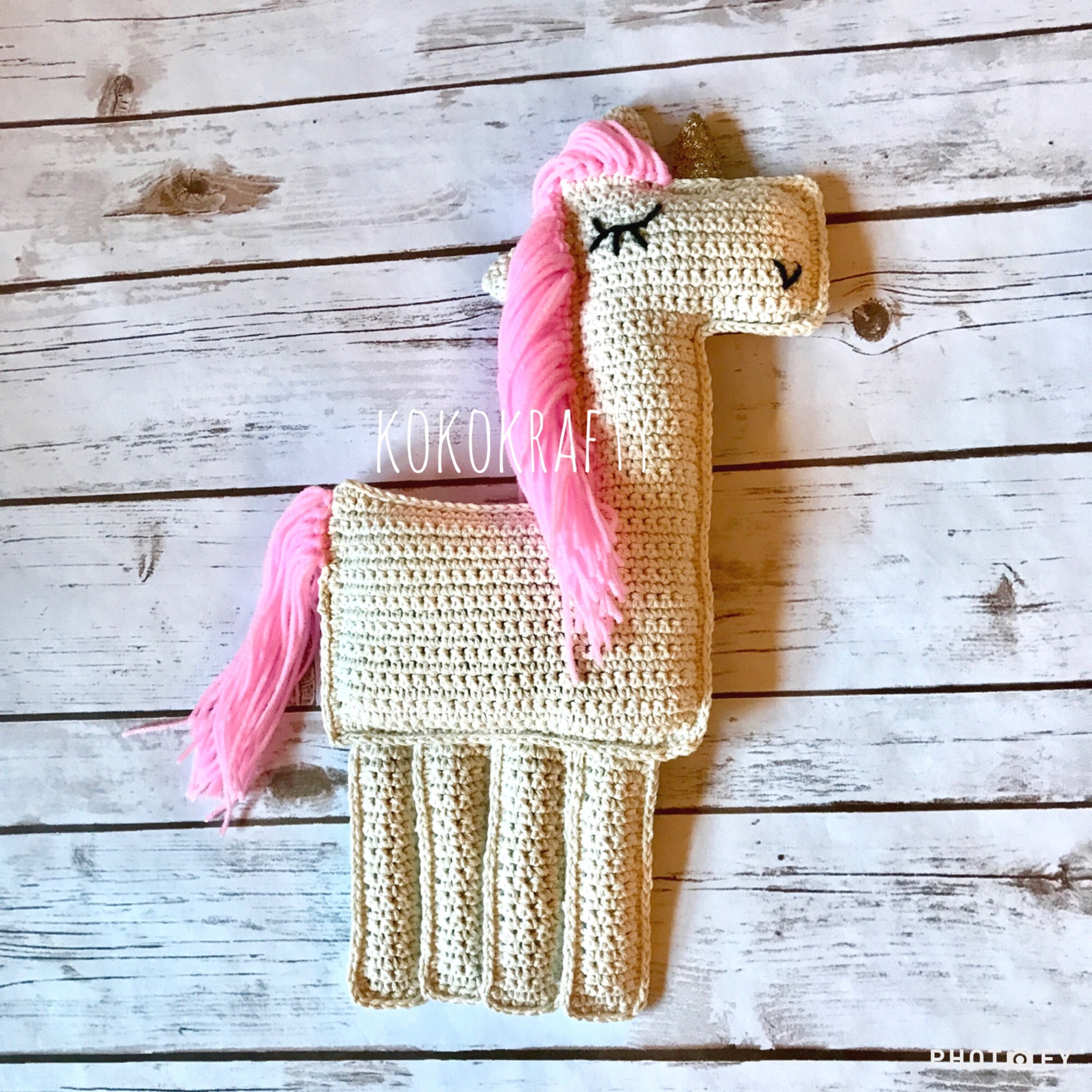 unicorn crochet doll