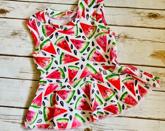 Watermelon Peplum Top/watermelon peplum/watermelon/peplum/toddler peplum/ootd/toddler summer outfit