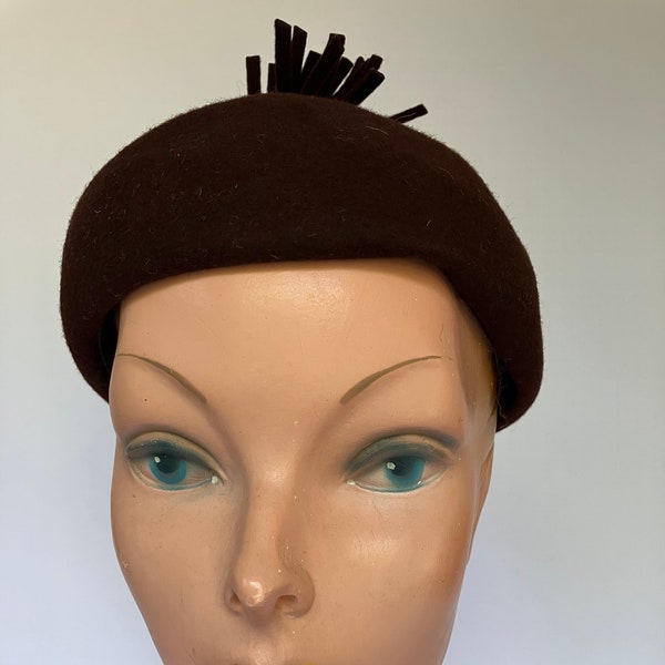 c.1950s/60s Ernie Brown Wool Felt Hat with Tassel