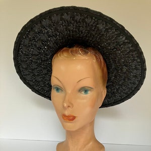 c.1940s The Harris Company San Bernandino Straw Hat with Detachable Crown