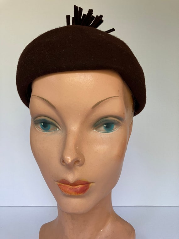 c.1950s/60s Ernie Brown Wool Felt Hat with Tassel