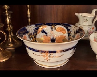 Antique Early 1800s Regency Coalport Porcelain Waste Bowl - Imari Pattern 128