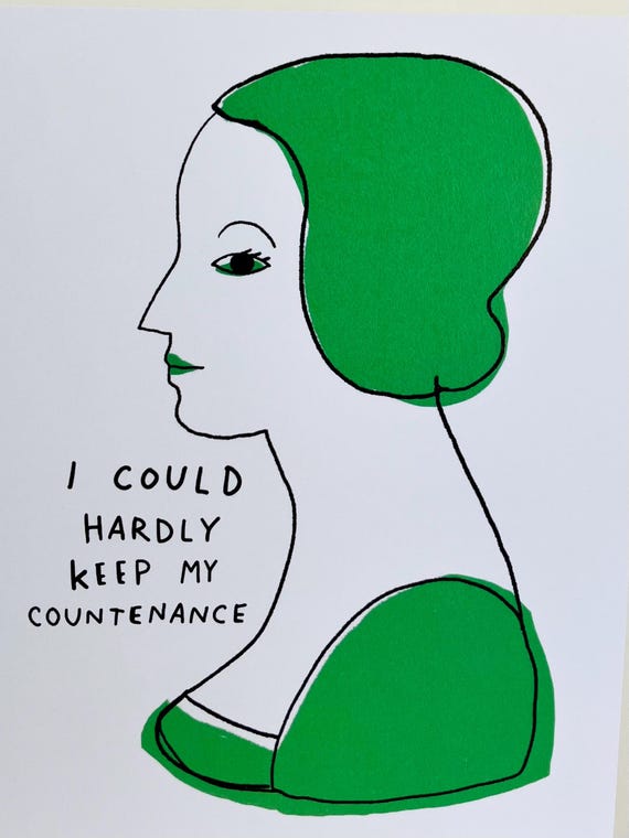 A2 Greeting Card - I Could Hardly Keep My Countenance