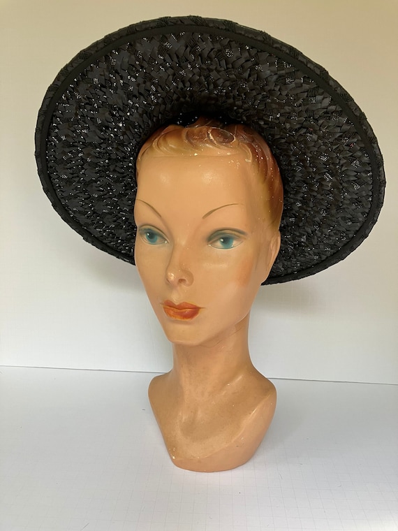 c.1940s The Harris Company San Bernandino Straw Hat with Detachable Crown