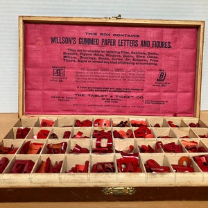 Wilson's Gummed Paper Letters and Figures (Red Letters)