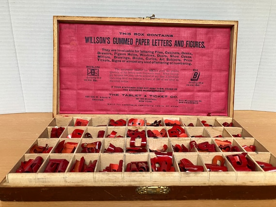 Wilson's Gummed Paper Letters and Figures (Red Letters)