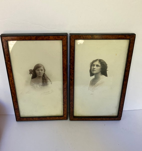 SET of TWO Framed Henry Whitlock Wolverhampton 1915 Framed Large Cabinet Cards