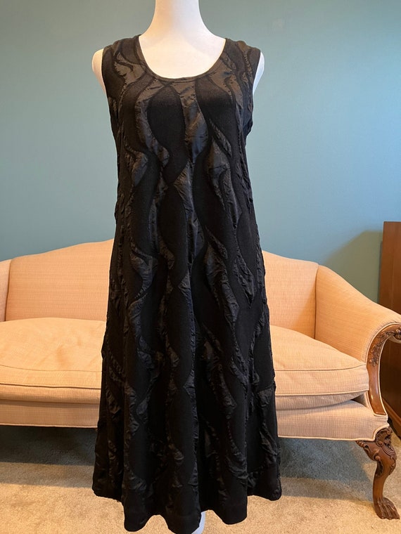 Size Large - c. 1990s Linda Lundstrom Black Dress 