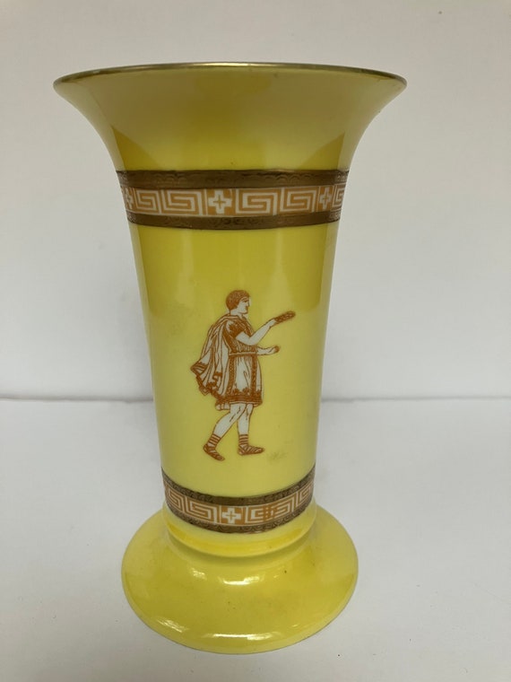 Antique Royal Bayreuth Corinthian Ware Yellow Vase 5.5 inches