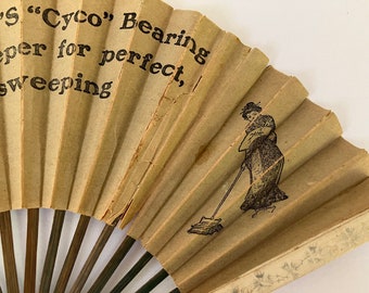 19th Century Bissell Cyco Paper Advertising Folding Fan