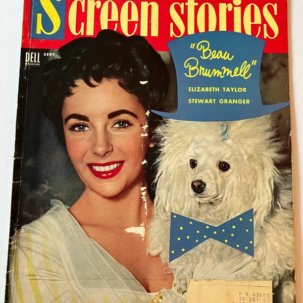 Screen Stories Magazine September 1954 Liz Taylor Cover