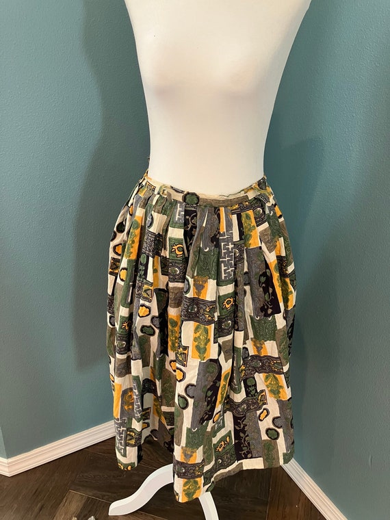 W 28 - 1950s Mid-Century Novelty Skirt