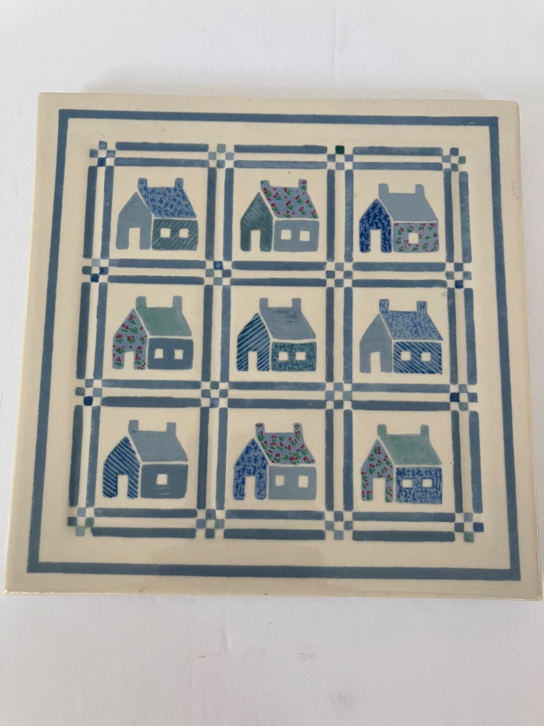 Schoolhouse Quilt Pattern Ceramic Art Tile Trivet Etsy