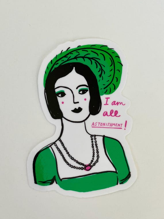 Pride and Prejudice Caroline Bingley Vinyl Die Cut Sticker - 3 inch