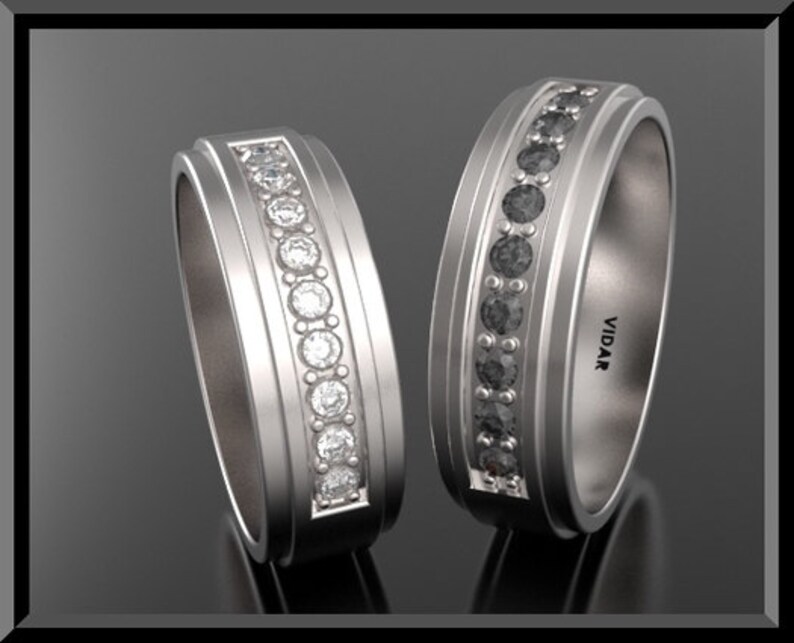 Unique Matching Wedding Bands His and Hers Matching Ring Set Etsy