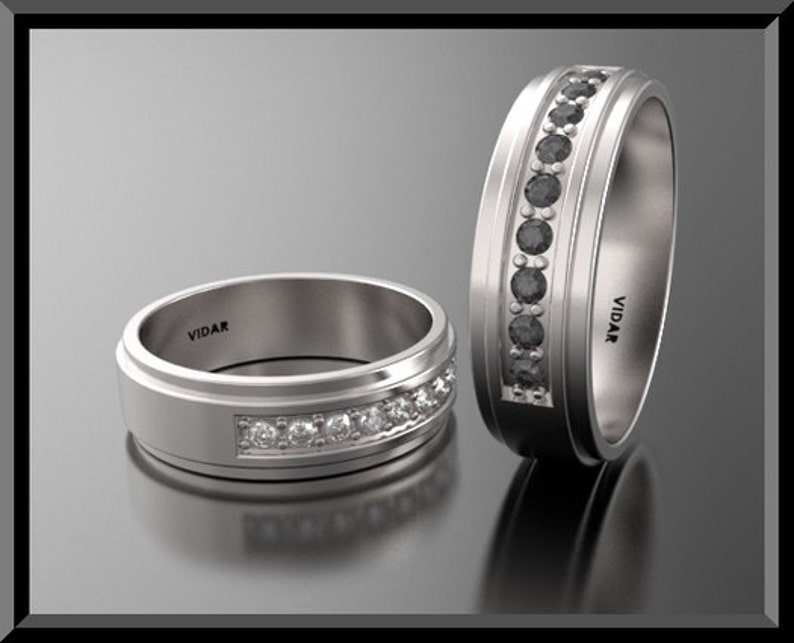 Unique Matching Wedding Bands His and Hers Matching Ring Set Etsy